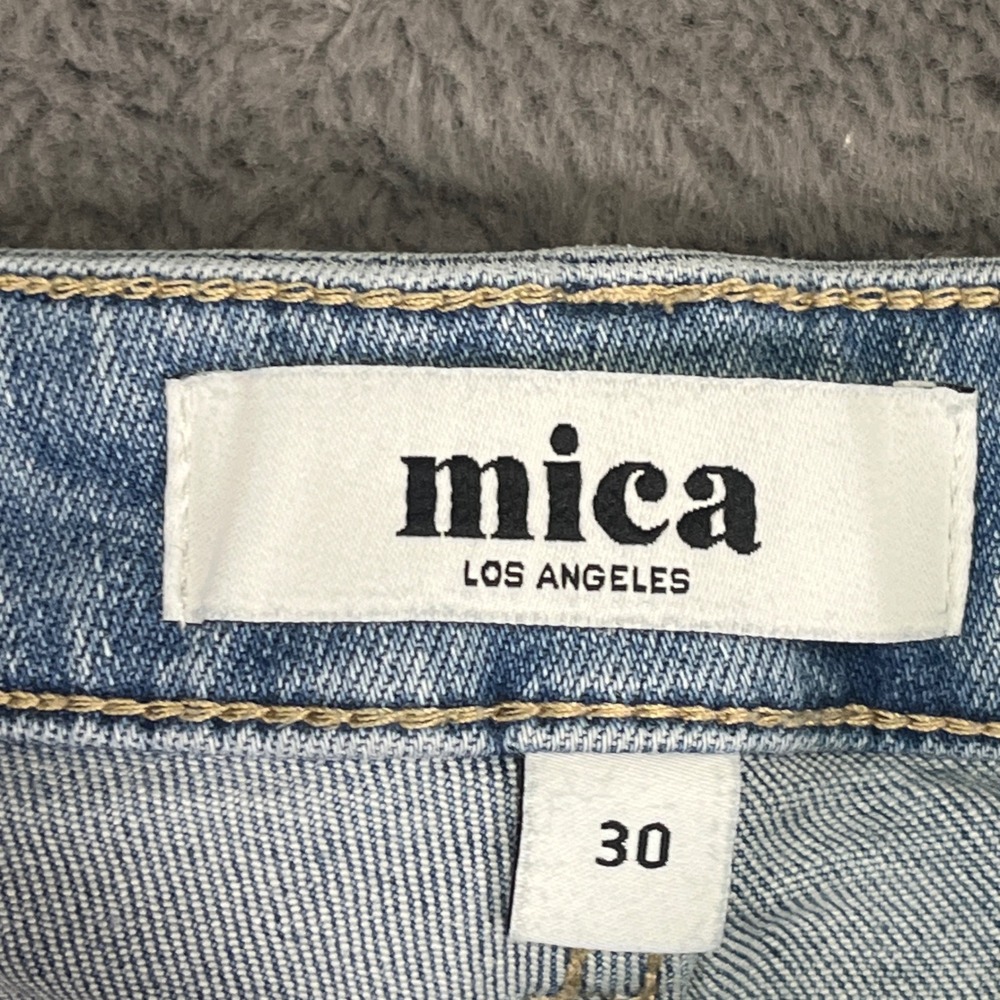 Mica Denim High Rise Wide Leg Jeans Light Wash Raw Hem Size 30 MTT-W3373LT - Picture 4 of 10
